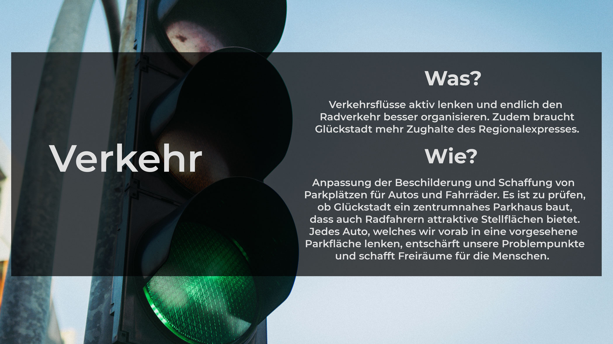 Verkehrsflüsse aktiv lenken und endlich den Radverkehr besser organisieren!