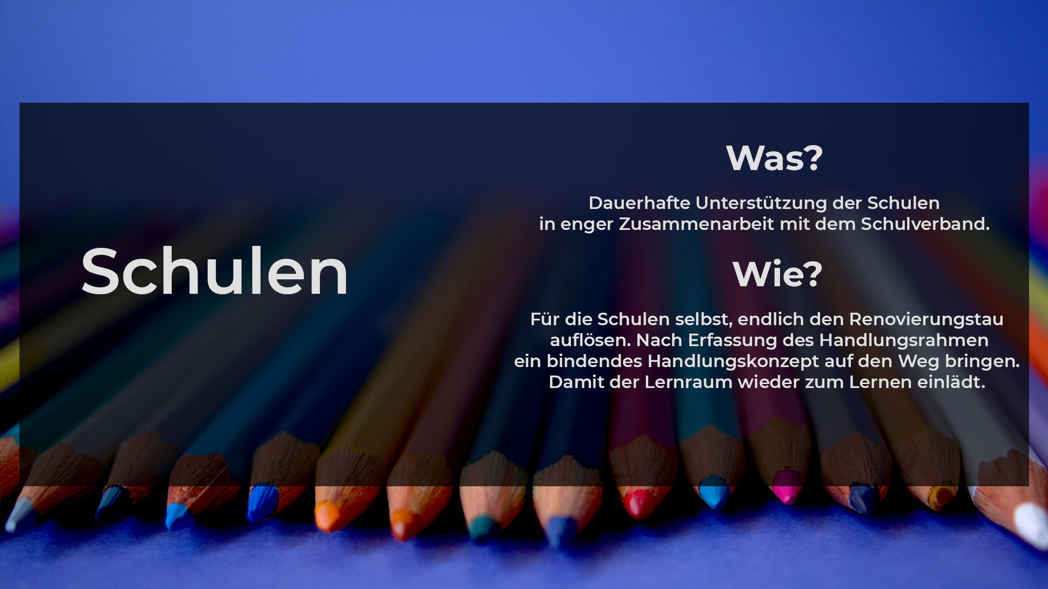 Dauerhafte Unterstützung der Schulen !